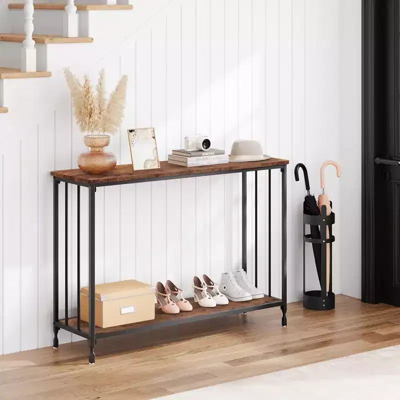 33.5 Console Table, Sofa Tables Narrow Entryway Table, Industrial Hallway Table, Behind Couch Table, for Living Room, Bedroom