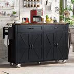 Okak Isola Cucina con Presa Elettrica e Ribalta, Tavolo Isola Cucina con Portaspezie, Ante e Cassetti, Isola Cucina con Ruote per la Casa