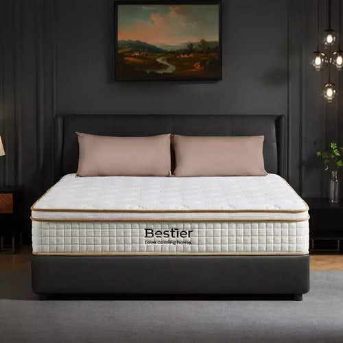 12 inch Full Size Tencel Medium Hybrid Mattress, Plush Layer and Cooling Gel Memory Foam Mattress in a Box