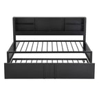 Letto a giorno in metallo singolo con testiera libreria, letto a giorno con letto estraibile e porte USB, letto a giorno Captain's con ripiani portaoggetti