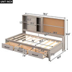 Letto a giorno in metallo singolo con testiera libreria, letto a giorno con letto estraibile e porte USB, letto a giorno Captain's con ripiani portaoggetti
