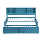 Letto a giorno in metallo singolo con testiera libreria, letto a giorno con letto estraibile e porte USB, letto a giorno Captain's con ripiani portaoggetti