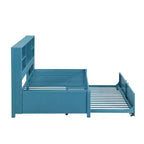 Letto a giorno in metallo singolo con testiera libreria, letto a giorno con letto estraibile e porte USB, letto a giorno Captain's con ripiani portaoggetti
