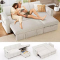 Dyonery 81 L Shaped Sleeper Sofa Bed, Chenille Sectional Couch with Pull Out Bed, Reclining Backrest, Storage Chaise, USB Ports