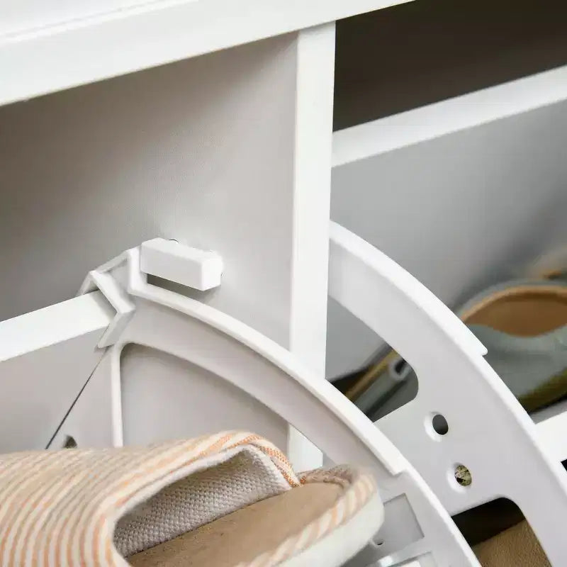 Panca moderna per scarpe, panca da ingresso con cuscino, 2 cassetti, panca contenitore, capacità 8 paia