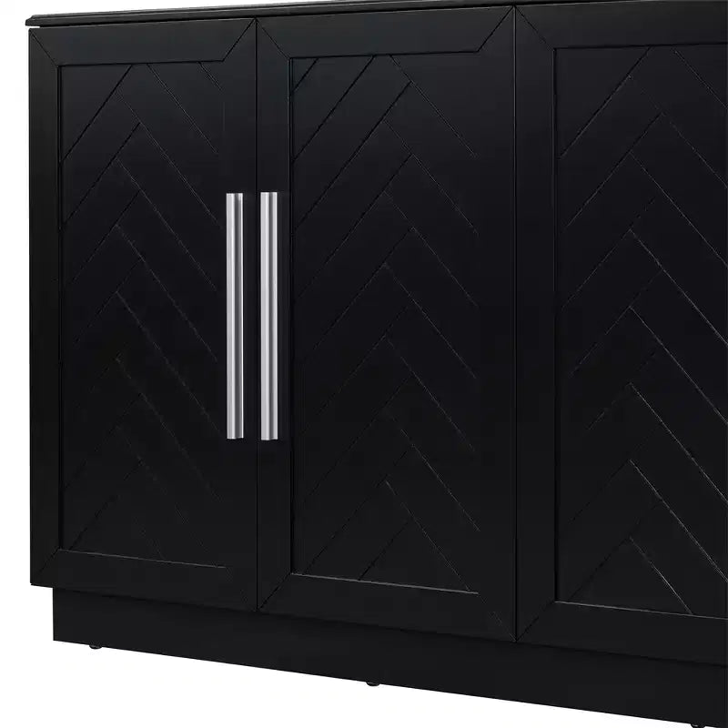 Credenza a buffet, mobile consolle moderno, mobile a pavimento in legno con 4 ante, credenza a buffet in legno