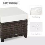 20 Pouf da esterno in vimini, in rattan PE, poggiapiedi, seduta aggiuntiva, tavolino con morbido cuscino