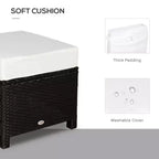 20 Pouf da esterno in vimini, in rattan PE, poggiapiedi, seduta aggiuntiva, tavolino con morbido cuscino