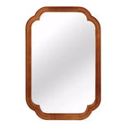 PexFix 24 x 36 Specchio decorativo con cornice in legno massello ad angoli arrotondati, specchio da parete moderno in stile rustico per camera da letto, bagno, soggiorno, ingresso, marrone