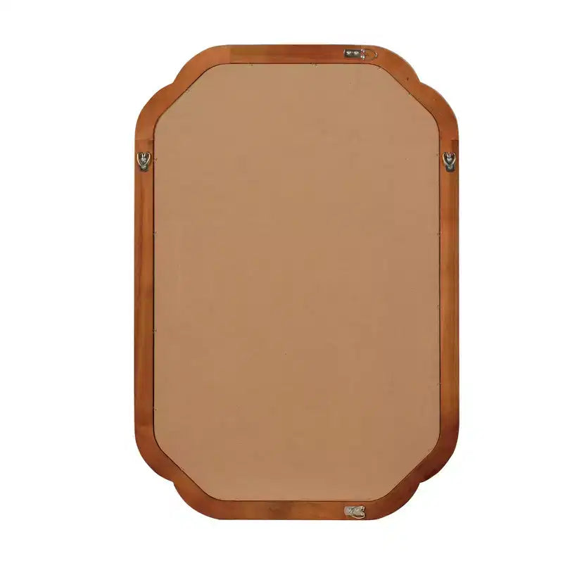 PexFix 24 x 36 Specchio decorativo con cornice in legno massello ad angoli arrotondati, specchio da parete moderno in stile rustico per camera da letto, bagno, soggiorno, ingresso, marrone