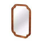 PexFix 24 x 36 Specchio decorativo con cornice in legno massello ad angoli arrotondati, specchio da parete moderno in stile rustico per camera da letto, bagno, soggiorno, ingresso, marrone