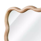 PexFix 24 x 36 Specchio decorativo rettangolare ondulato con cornice in legno massello, specchio da parete moderno stile Farmhouse per camera da letto, bagno, soggiorno, ingresso, legno naturale