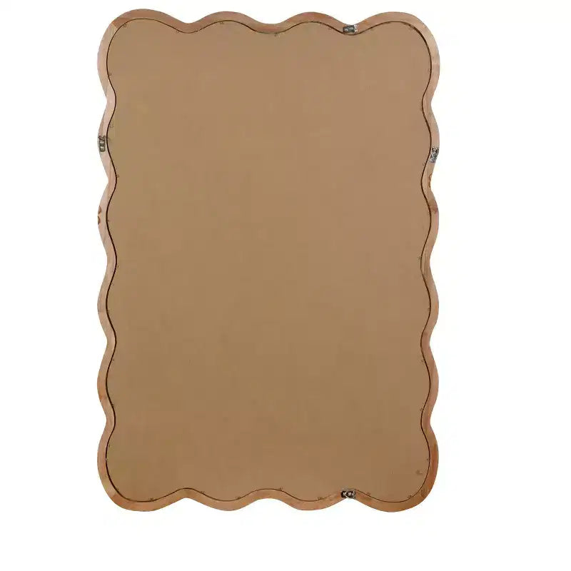 PexFix 24 x 36 Specchio decorativo rettangolare ondulato con cornice in legno massello, specchio da parete moderno stile Farmhouse per camera da letto, bagno, soggiorno, ingresso, legno naturale