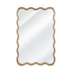 PexFix 24 x 36 Specchio decorativo rettangolare ondulato con cornice in legno massello, specchio da parete moderno stile Farmhouse per camera da letto, bagno, soggiorno, ingresso, legno naturale