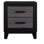 HomeRoots Comodino con due cassetti in legno nero e grigio 22