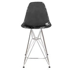 LeisureMod Cresco Sgabello da Bar Moderno in Acrilico con Telaio e Poggiapiedi in Acciaio Leggero, Sgabello da Bancone per Isola della Cucina, Mobile Bar o Zona Pranzo, Set da 2