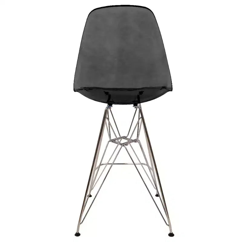 LeisureMod Cresco Sgabello da Bar Moderno in Acrilico con Telaio e Poggiapiedi in Acciaio Leggero, Sgabello da Bancone per Isola della Cucina, Mobile Bar o Zona Pranzo, Set da 2