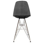 LeisureMod Cresco Sgabello da Bar Moderno in Acrilico con Telaio e Poggiapiedi in Acciaio Leggero, Sgabello da Bancone per Isola della Cucina, Mobile Bar o Zona Pranzo, Set da 2