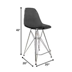 LeisureMod Cresco Sgabello da Bar Moderno in Acrilico con Telaio e Poggiapiedi in Acciaio Leggero, Sgabello da Bancone per Isola della Cucina, Mobile Bar o Zona Pranzo, Set da 2