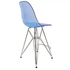 LeisureMod Cresco Sgabello da Bar Moderno in Acrilico con Telaio e Poggiapiedi in Acciaio Leggero, Sgabello da Bancone per Isola della Cucina, Mobile Bar o Zona Pranzo, Set da 2