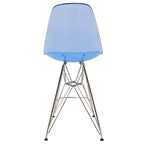 LeisureMod Cresco Sgabello da Bar Moderno in Acrilico con Telaio e Poggiapiedi in Acciaio Leggero, Sgabello da Bancone per Isola della Cucina, Mobile Bar o Zona Pranzo, Set da 2
