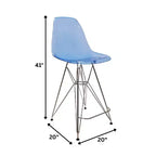 LeisureMod Cresco Sgabello da Bar Moderno in Acrilico con Telaio e Poggiapiedi in Acciaio Leggero, Sgabello da Bancone per Isola della Cucina, Mobile Bar o Zona Pranzo, Set da 2