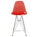 LeisureMod Cresco Sgabello da Bar Moderno in Acrilico con Telaio e Poggiapiedi in Acciaio Leggero, Sgabello da Bancone per Isola della Cucina, Mobile Bar o Zona Pranzo, Set da 2