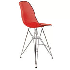 LeisureMod Cresco Sgabello da Bar Moderno in Acrilico con Telaio e Poggiapiedi in Acciaio Leggero, Sgabello da Bancone per Isola della Cucina, Mobile Bar o Zona Pranzo, Set da 2