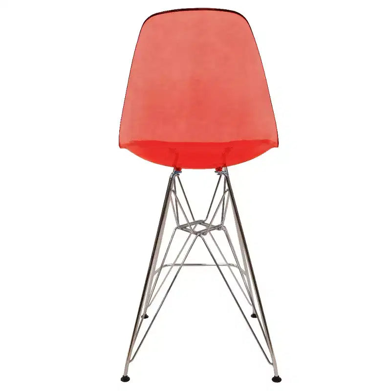 LeisureMod Cresco Sgabello da Bar Moderno in Acrilico con Telaio e Poggiapiedi in Acciaio Leggero, Sgabello da Bancone per Isola della Cucina, Mobile Bar o Zona Pranzo, Set da 2