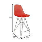 LeisureMod Cresco Sgabello da Bar Moderno in Acrilico con Telaio e Poggiapiedi in Acciaio Leggero, Sgabello da Bancone per Isola della Cucina, Mobile Bar o Zona Pranzo, Set da 2