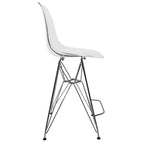 LeisureMod Cresco Sgabello da Bar Moderno in Acrilico con Telaio e Poggiapiedi in Acciaio Leggero, Sgabello da Bancone per Isola della Cucina, Mobile Bar o Zona Pranzo, Set da 2