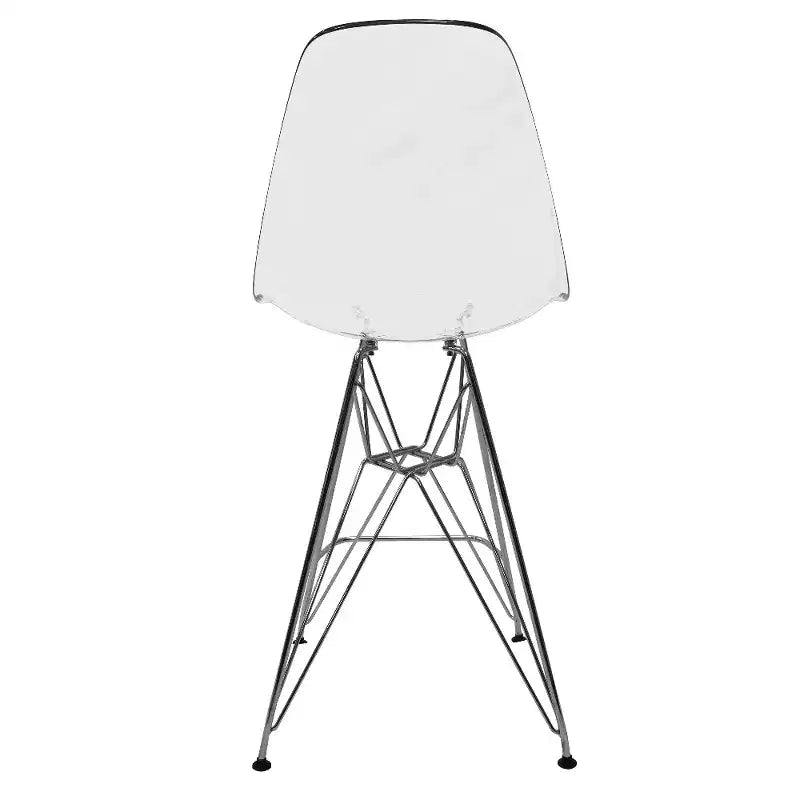 LeisureMod Cresco Sgabello da Bar Moderno in Acrilico con Telaio e Poggiapiedi in Acciaio Leggero, Sgabello da Bancone per Isola della Cucina, Mobile Bar o Zona Pranzo, Set da 2