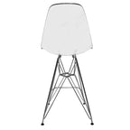 LeisureMod Cresco Sgabello da Bar Moderno in Acrilico con Telaio e Poggiapiedi in Acciaio Leggero, Sgabello da Bancone per Isola della Cucina, Mobile Bar o Zona Pranzo, Set da 2