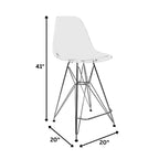 LeisureMod Cresco Sgabello da Bar Moderno in Acrilico con Telaio e Poggiapiedi in Acciaio Leggero, Sgabello da Bancone per Isola della Cucina, Mobile Bar o Zona Pranzo, Set da 2