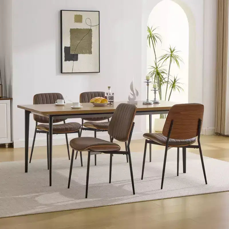 Sedie da pranzo imbottite GDFStudio Sera Mid-Century Modern (set da 2)