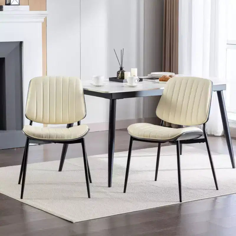 GDFStudio Sera Mid-Century Modern Upholstered Dining Chairs (Set of 2)