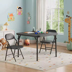 GustoWave Set Tavolo e Sedie Pieghevoli per Bambini, Set Tavolo e Sedie per Attività per Bambini e Bambine
