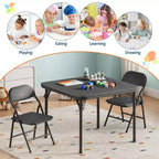 GustoWave Set Tavolo e Sedie Pieghevoli per Bambini, Set Tavolo e Sedie per Attività per Bambini e Bambine