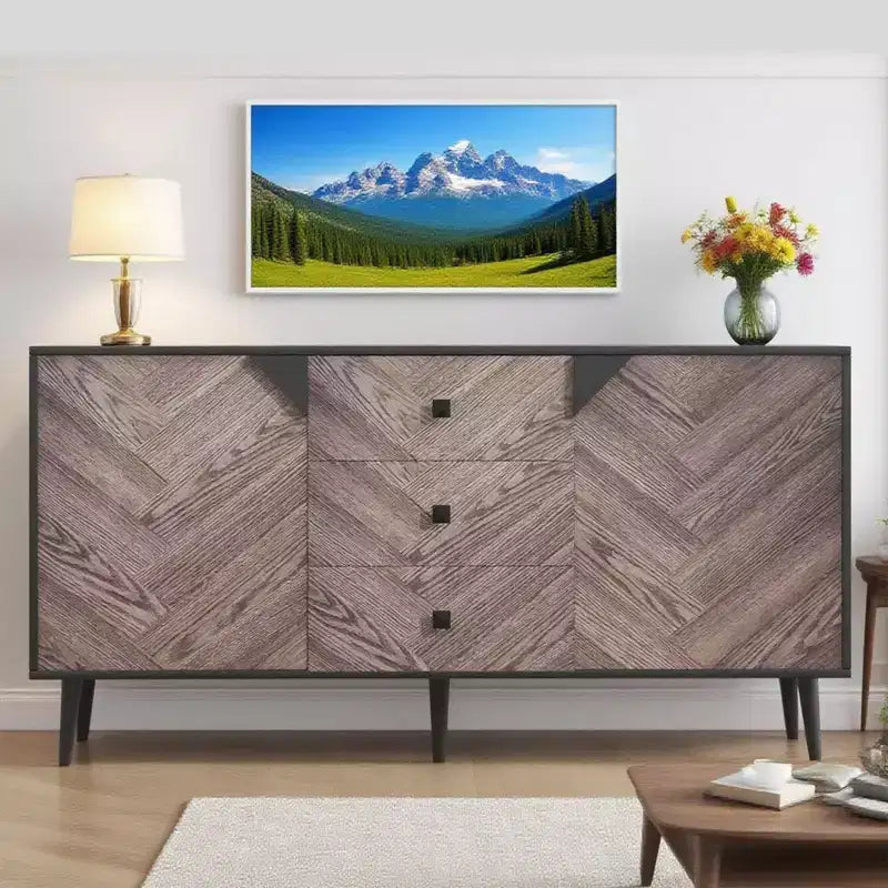 Mobile buffet in legno con finitura contenitore, mobiletto indipendente, per sala da pranzo, ingresso,