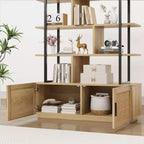 Libreria, Librerie con ripiani a vista, Scaffale industriale alto 180,6 cm con ante, Libreria con struttura in metallo per soggiorno