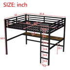 Letto a soppalco matrimoniale Bellemave in metallo con scrivania, porte USB, presa di corrente e luci a LED, design salvaspazio silenzioso, struttura robusta, nero