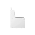 Scaffale Whisen Kids per Libri con Contenitori, Scaffale Espositore per Libri e 2 Contenitori in Tessuto, Schienale a Forma di Orso Carino - Bianco e Grigio