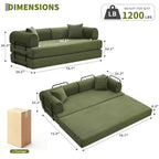 Divano Letto Convertibile 78,7", Divano Letto Pieghevole 4-in-1 in Velluto a Coste con Telaio a Forma Fissa e Cuscino, Divanetto per Soggiorno