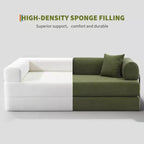 Divano Letto Convertibile 78,7", Divano Letto Pieghevole 4-in-1 in Velluto a Coste con Telaio a Forma Fissa e Cuscino, Divanetto per Soggiorno