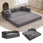 Divano Letto Convertibile 78,7", Divano Letto Pieghevole 4-in-1 in Velluto a Coste con Telaio a Forma Fissa e Cuscino, Divanetto per Soggiorno