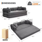 Divano Letto Convertibile 78,7", Divano Letto Pieghevole 4-in-1 in Velluto a Coste con Telaio a Forma Fissa e Cuscino, Divanetto per Soggiorno