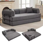 Divano Letto Convertibile 78,7", Divano Letto Pieghevole 4-in-1 in Velluto a Coste con Telaio a Forma Fissa e Cuscino, Divanetto per Soggiorno