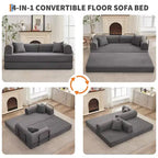 Divano Letto Convertibile 78,7", Divano Letto Pieghevole 4-in-1 in Velluto a Coste con Telaio a Forma Fissa e Cuscino, Divanetto per Soggiorno