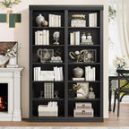 Libreria Acekool 189 cm di altezza, a 6 ripiani doppia larghezza con 12 scomparti, portaoggetti extra large per soggiorno, ufficio, biblioteca, 117 cm L x 31.5 cm P