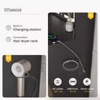 Coiffeuse con Specchio Illuminato a LED, Scrivania da Trucco con 3 Luci Regolabili, Coiffeuse Bianca con Sgabello Contenitore per Camera da Letto